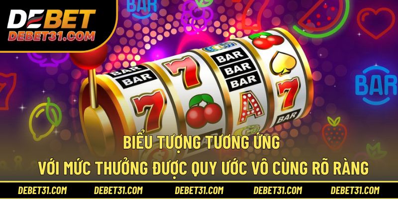 Biểu tượng tương ứng với mức thưởng được quy ước vô cùng rõ ràng